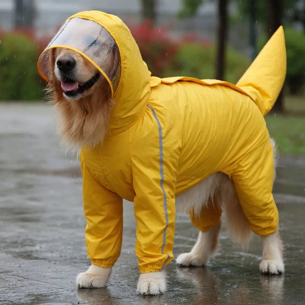 Large Dog Raincoat – Hooded with Tail Cover | PuppyPaw™