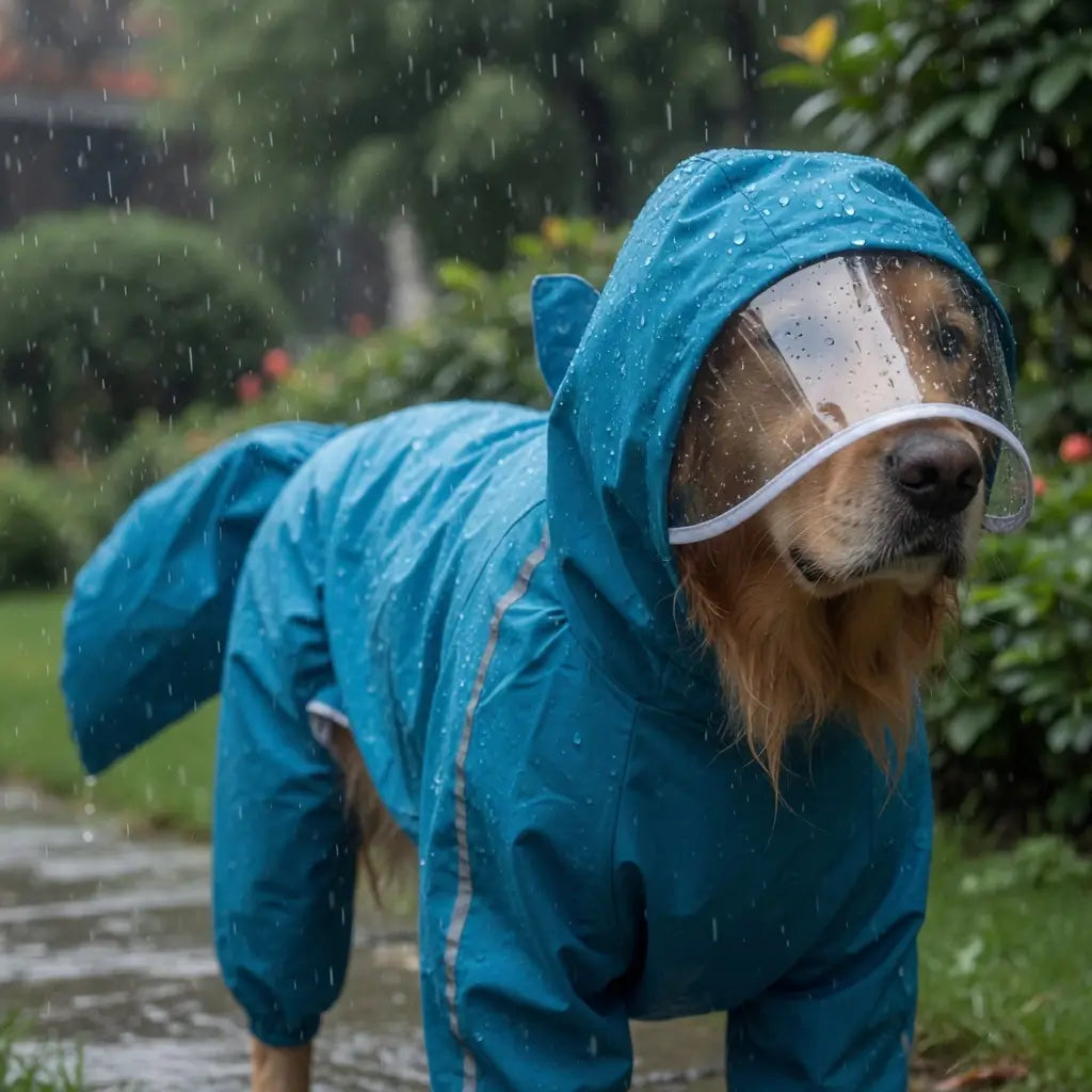 Large Dog Raincoat – Hooded with Tail Cover | PuppyPaw™