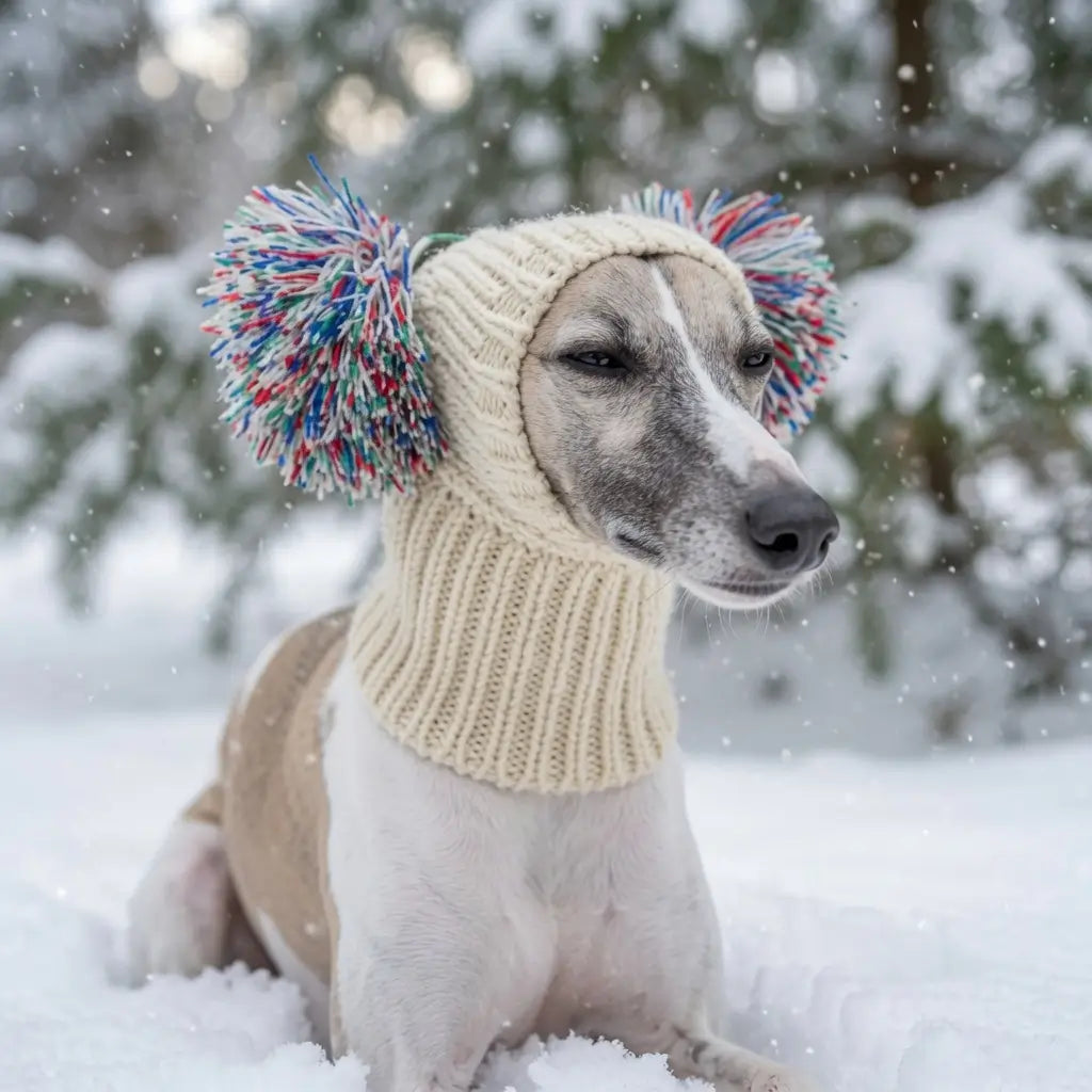 Winter Dog Hat – Elastic Wool for Whippets | PuppyPaw™