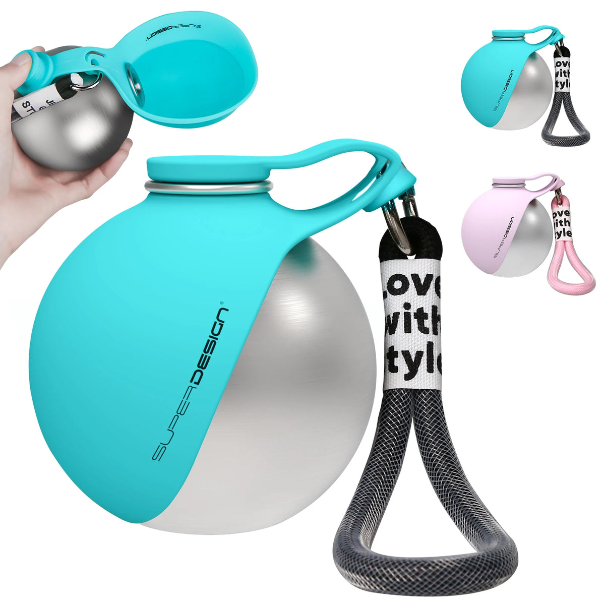 Dog Stainless Steel Travel Bottle – 2-in-1 Bowl | PuppyPaw™