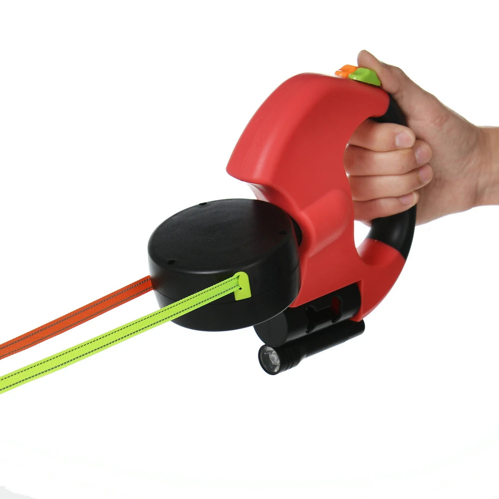 Dual Retractable Dog Leash – LED & No-Tangle | PuppyPaw™
