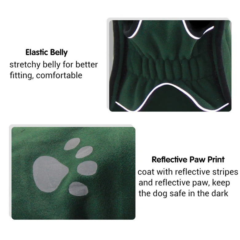 Fleece Dog Jacket – Reflective Windproof Coat | PuppyPaw™