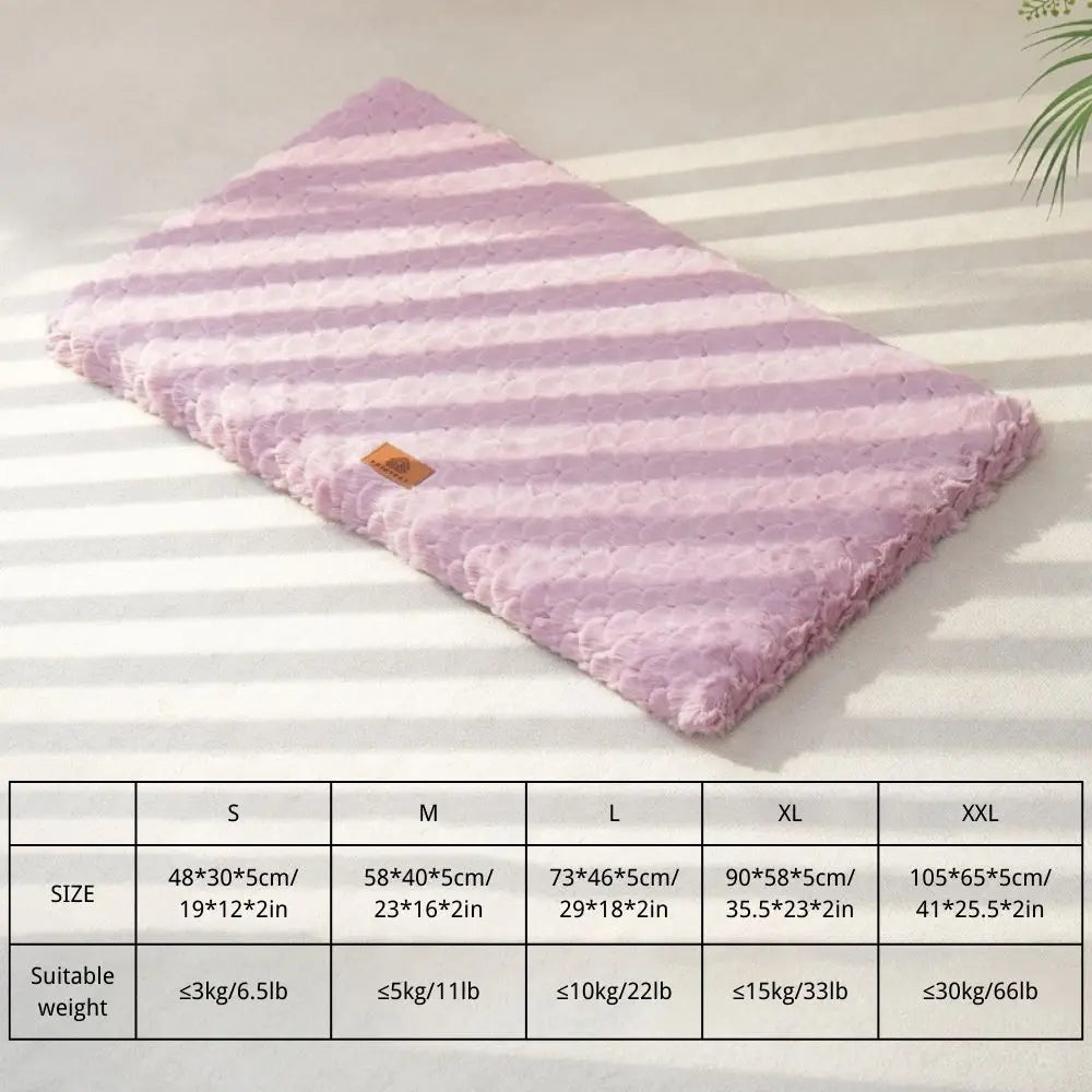 Calming Anti-Anxiety Dog Crate Mat – Plush Faux Fur | PuppyPaw™