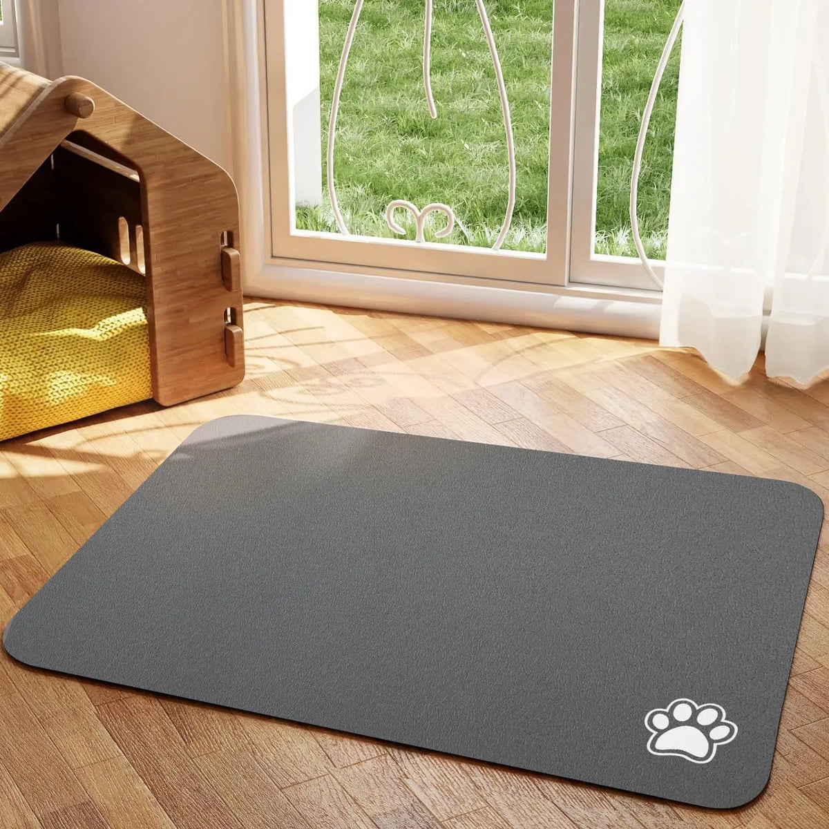 Absorbent Pet Feeding Mat – Quick Dry Non-Slip | PuppyPaw™
