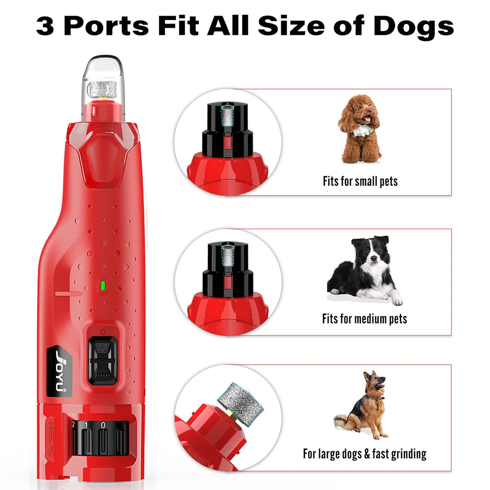 Dog Nail Grinder – Dustproof 6-Speed LED Trimmer | PuppyPaw™