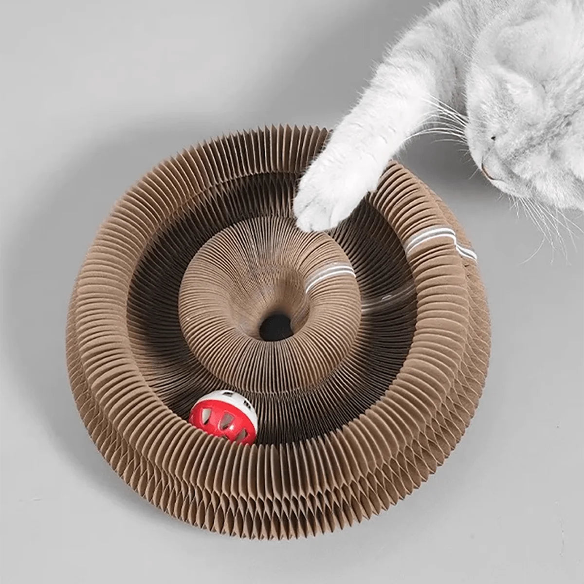 Foldable Cat Scratcher – Catnip & Bell | PuppyPaw™