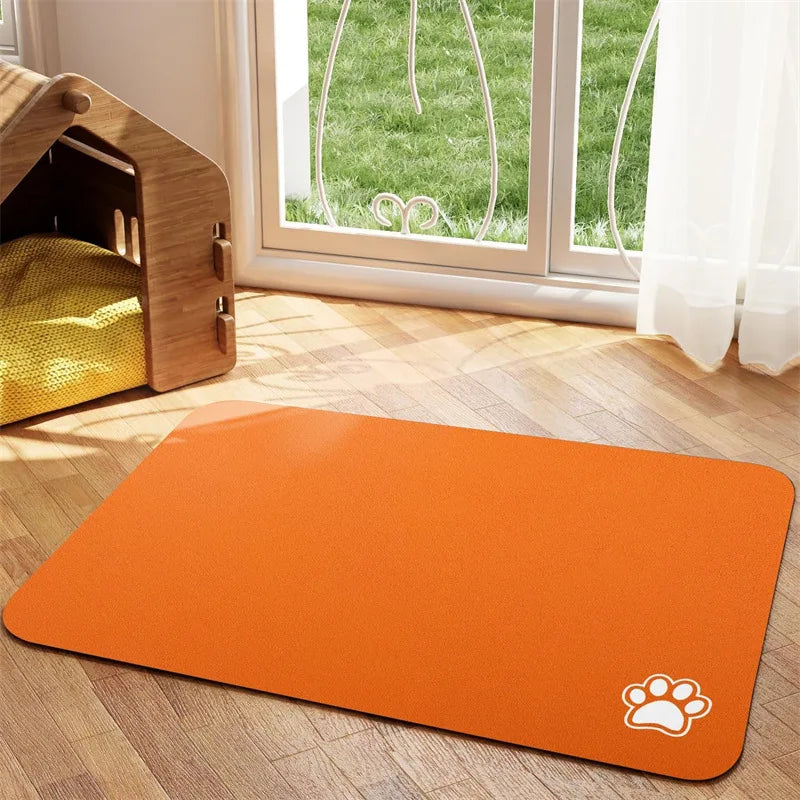 Absorbent Pet Feeding Mat – Quick Dry Non-Slip | PuppyPaw™