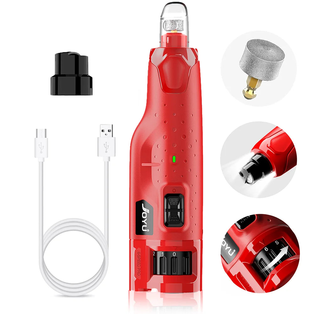 Dog Nail Grinder – Dustproof 6-Speed LED Trimmer | PuppyPaw™