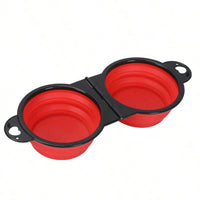 Foldable Travel Dual Pet Bowl – Food & Water | PuppyPaw™