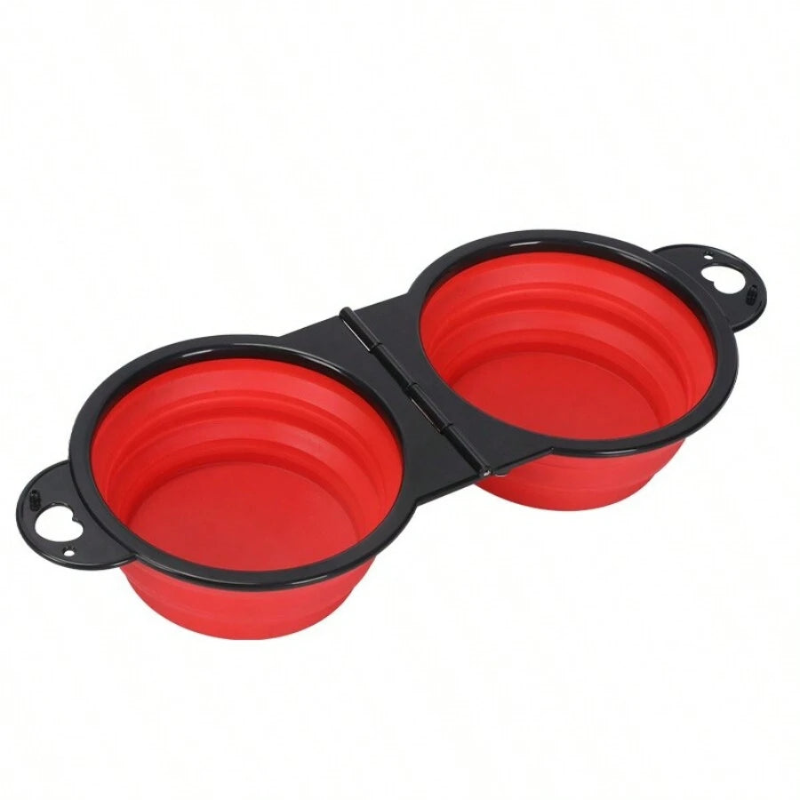 Foldable Travel Dual Pet Bowl – Food & Water | PuppyPaw™