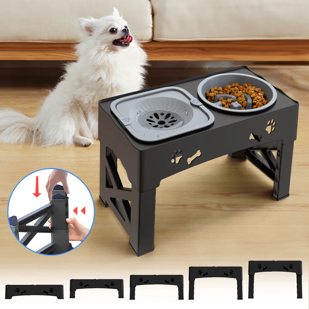 Adjustable Height Pet Feeder – 3-in-1 Slow Feed | PuppyPaw™