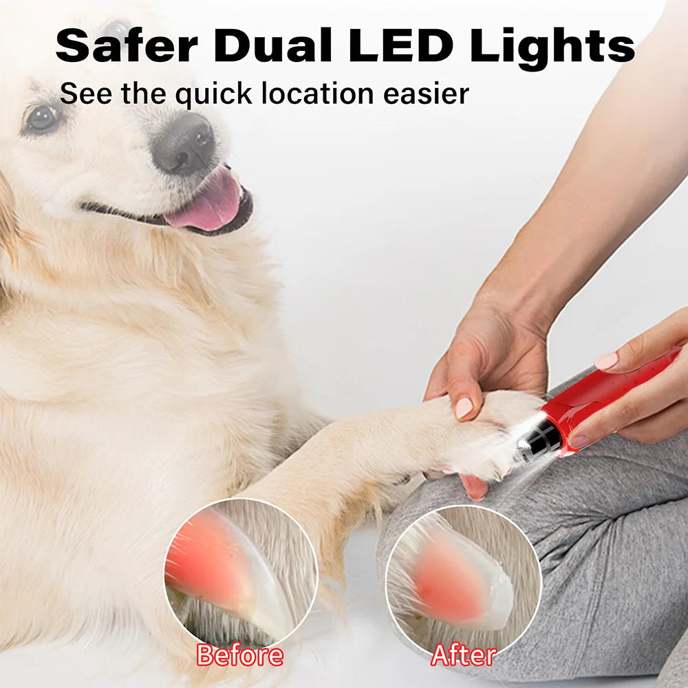 Dog Nail Grinder – Dustproof 6-Speed LED Trimmer | PuppyPaw™