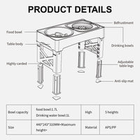 Adjustable Height Pet Feeder – 3-in-1 Slow Feed | PuppyPaw™