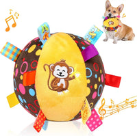 Soft Plush Dog Ball Toy – Bell & Label Chew | PuppyPaw™