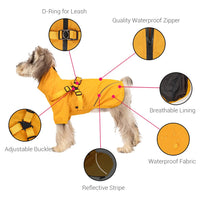 Dog Rain Jacket with Harness – Reflective | PuppyPaw™