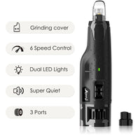Dog Nail Grinder – Dustproof 6-Speed LED Trimmer | PuppyPaw™