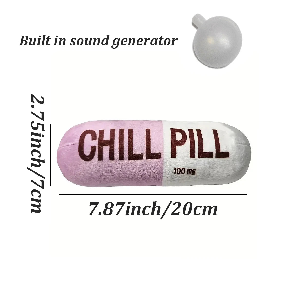Squeaky Plush Pill Dog Toy – Bite-Resistant Chew | PuppyPaw™