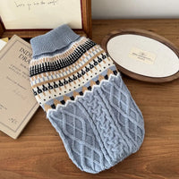 Vintage Knit Dog Sweater – Black & Beige | PuppyPaw™