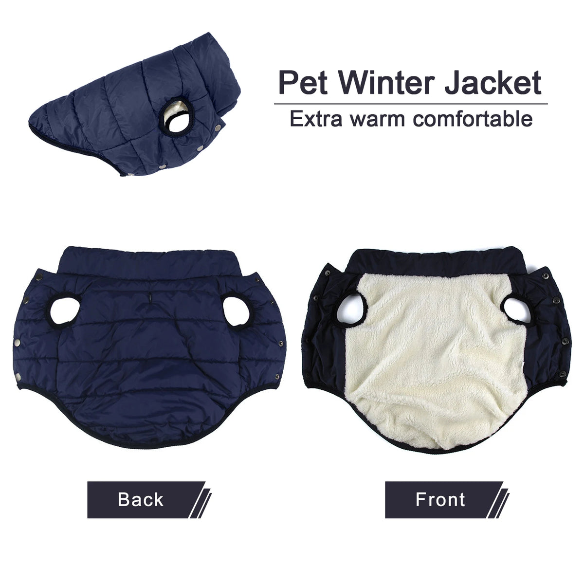 Fleece-Lined Dog Winter Jacket – Cold Proof Vest | PuppyPaw™