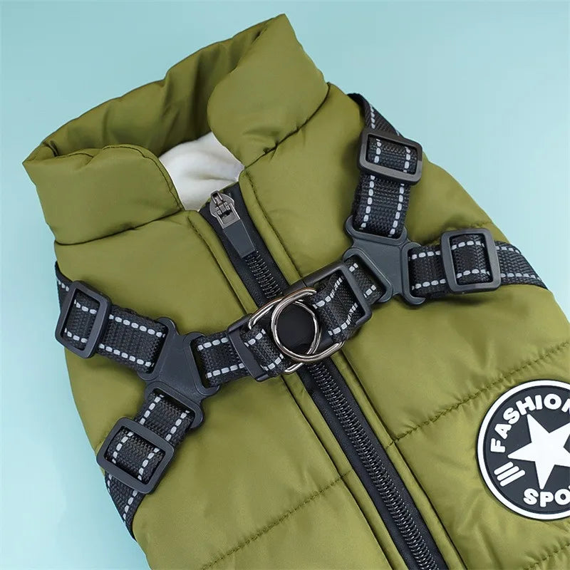 Waterproof Dog Jacket – Built-In Harness Ring | PuppyPaw™