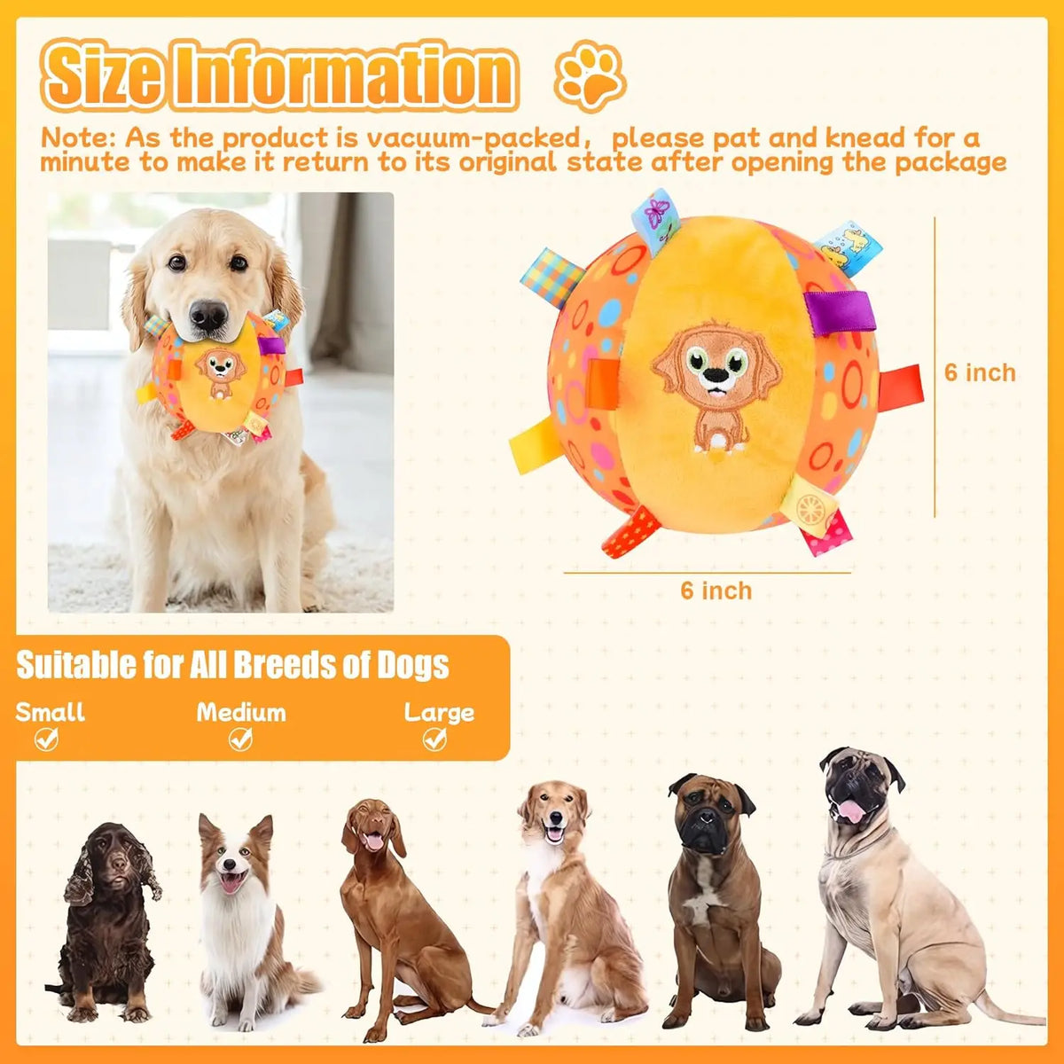 Soft Plush Dog Ball Toy – Bell & Label Chew | PuppyPaw™