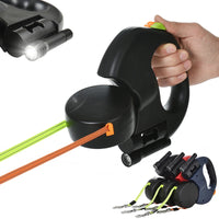 Dual Retractable Dog Leash – LED & No-Tangle | PuppyPaw™