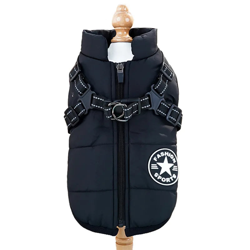 Waterproof Dog Jacket – Built-In Harness Ring | PuppyPaw™