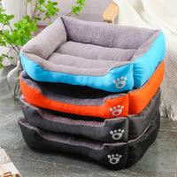 Plush Square Dog Sofa Bed – Waterproof Cushion | PuppyPaw™
