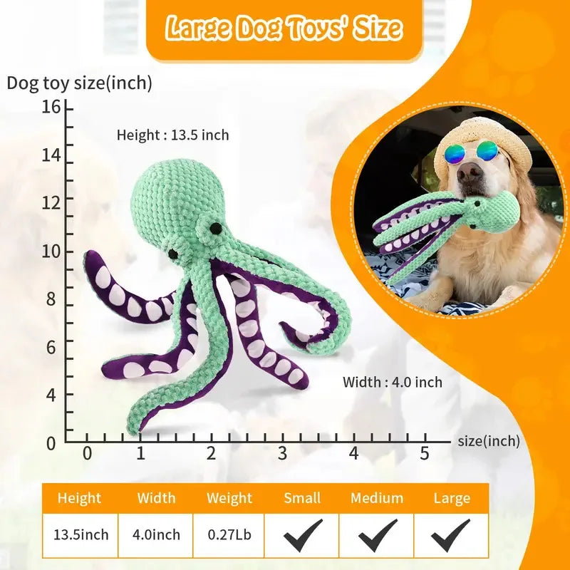 Octopus Plush Dog Toy – Squeaky 6-Leg Chew | PuppyPaw™