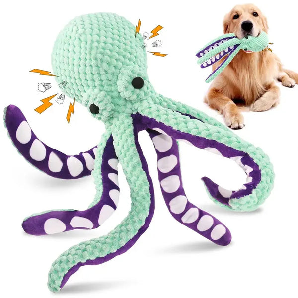 Octopus Plush Dog Toy – Squeaky 6-Leg Chew | PuppyPaw™