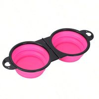 Foldable Travel Dual Pet Bowl – Food & Water | PuppyPaw™