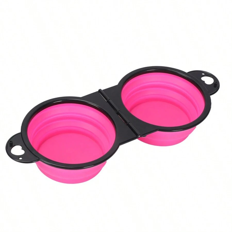 Foldable Travel Dual Pet Bowl – Food & Water | PuppyPaw™