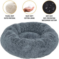 Round Plush Pet Bed – Warm Fleece Dog & Cat | PuppyPaw™