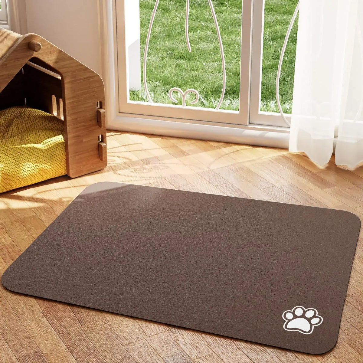Absorbent Pet Feeding Mat – Quick Dry Non-Slip | PuppyPaw™