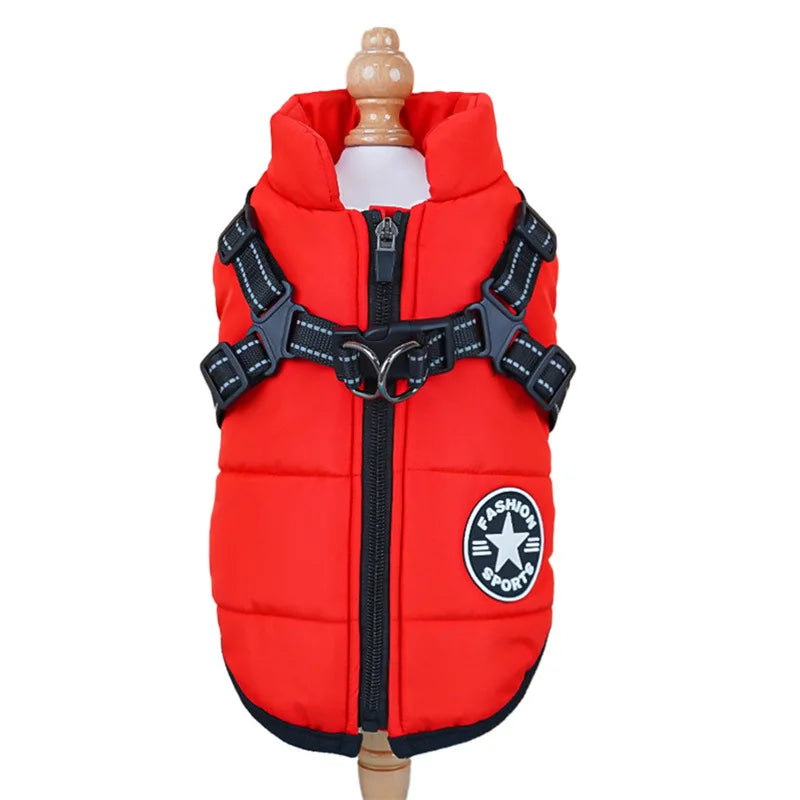 Waterproof Dog Jacket – Built-In Harness Ring | PuppyPaw™