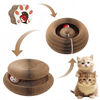 Foldable Cat Scratcher – Catnip & Bell | PuppyPaw™