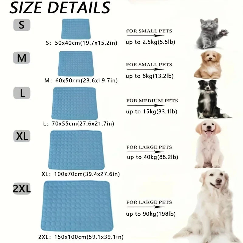 Cooling Ice Silk Pet Mat – Summer Sleeping Pad | PuppyPaw™