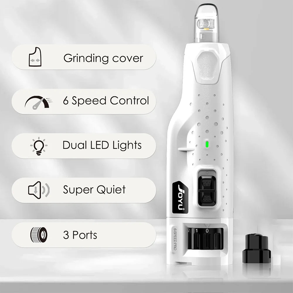 Dog Nail Grinder – Dustproof 6-Speed LED Trimmer | PuppyPaw™