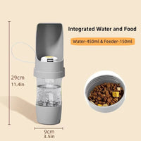 2-in-1 Dog Travel Bottle – Water & Food Feeder | PuppyPaw™