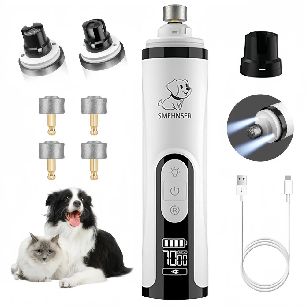 Pet Nail Grinder – USB Rechargeable LED Clipper | PuppyPaw™