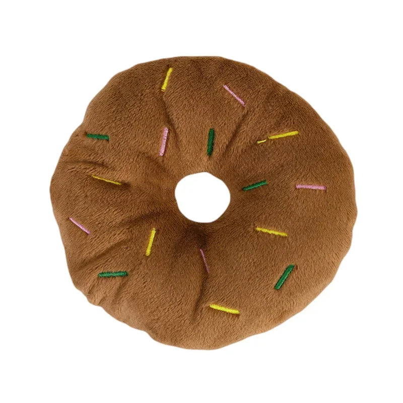 Plush Donut Dog Toy – Soft Squeaky Comfort | PuppyPaw™