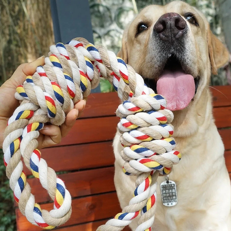Dog Rope Knot Toy – Braided Polyester Chew | PuppyPaw™