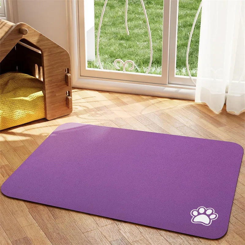 Absorbent Pet Feeding Mat – Quick Dry Non-Slip | PuppyPaw™