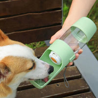 2-in-1 Dog Travel Bottle – Water & Food Feeder | PuppyPaw™