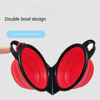 Foldable Travel Dual Pet Bowl – Food & Water | PuppyPaw™