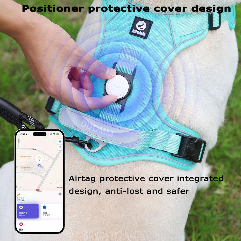 Tactical Dog Harness & Leash Set – AirTag Holder | PuppyPaw™