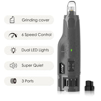 Dog Nail Grinder – Dustproof 6-Speed LED Trimmer | PuppyPaw™