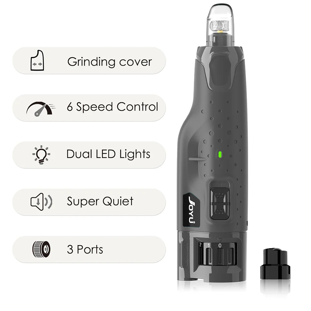 Dog Nail Grinder – Dustproof 6-Speed LED Trimmer | PuppyPaw™