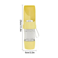 2-in-1 Dog Travel Bottle – Water & Food Feeder | PuppyPaw™
