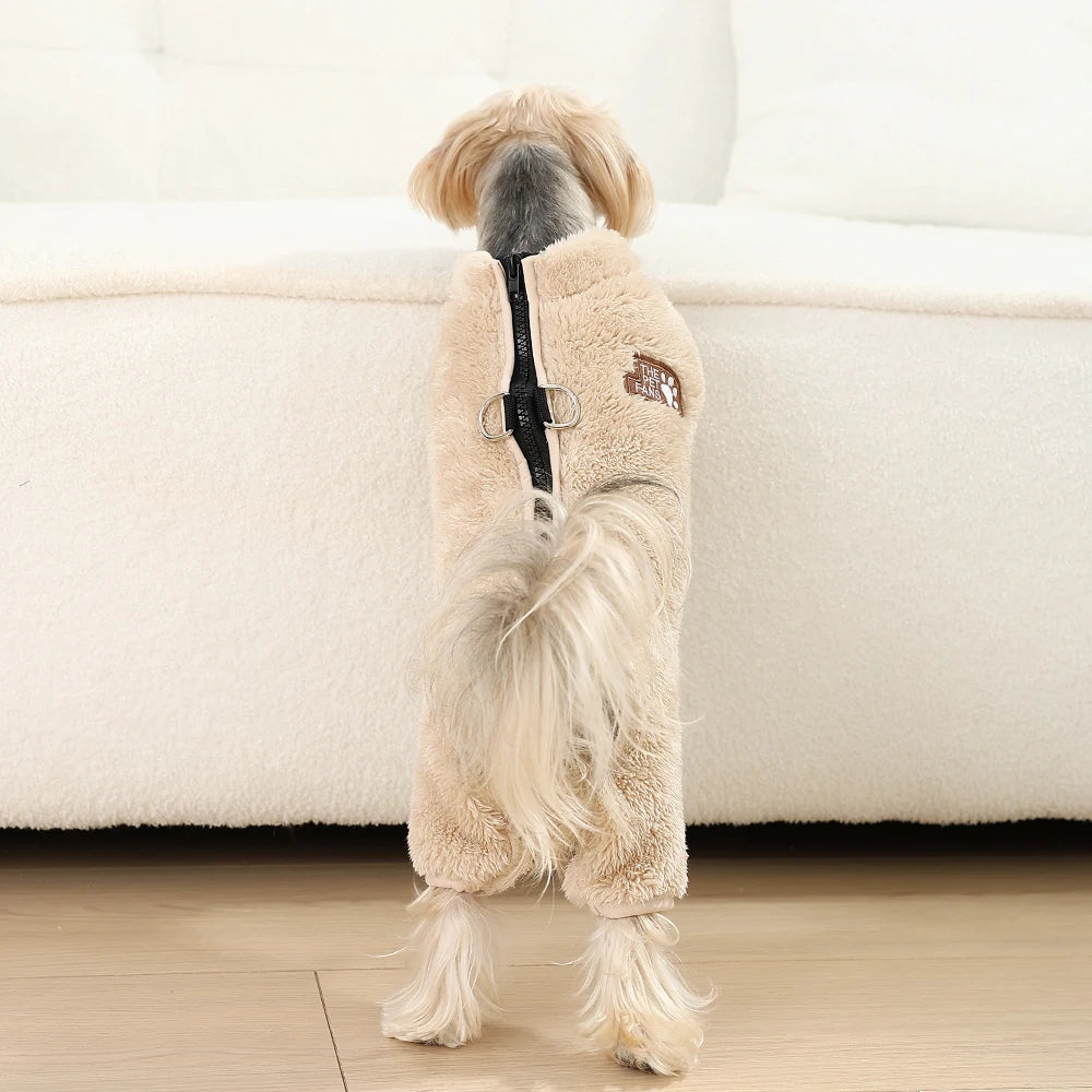 Full-Coverage Fleece Dog Jacket – Zip & D-Ring | PuppyPaw™